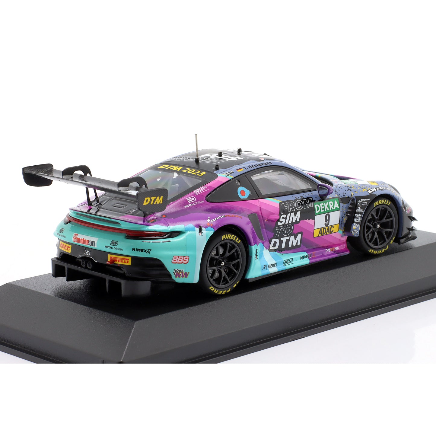 Modellauto Porsche 911 GT3 R (992) From Sim to DTM #9 DTM 2023 Toksport WRT 1:43 Minichamps